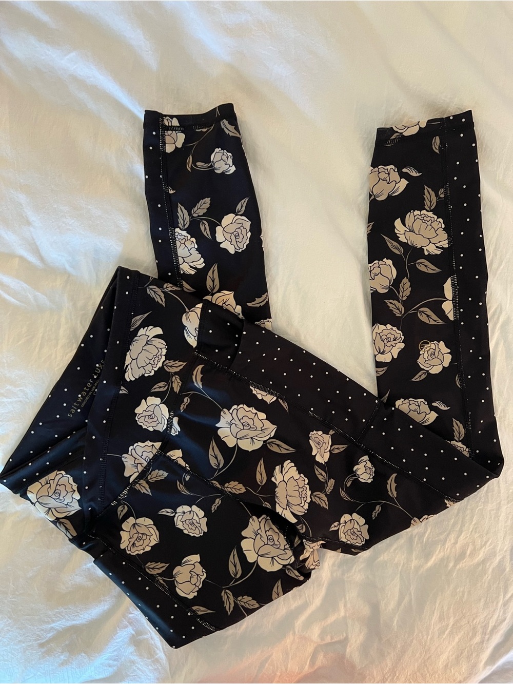 Floral High Rise Leggings Black Size S - Picture 2 of 5